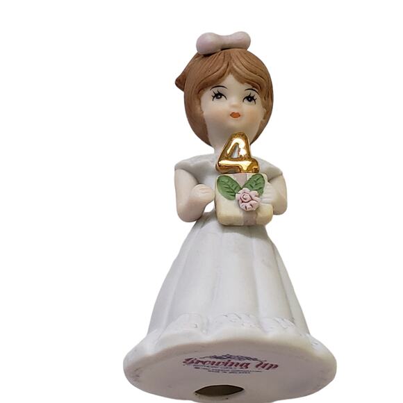 2 For $5 Sale Vintage Enesco Growing Up Birthday Girls Brunette Age 4 1982 - Picture 1 of 7